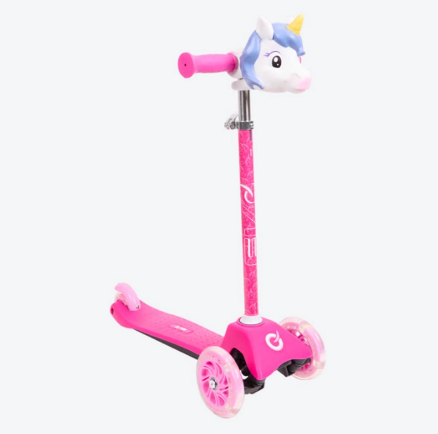 EVO - Action - HTI kinderstep met lichtgevende wielen - Roze - Met eenhoornkop - Tot 35 kg