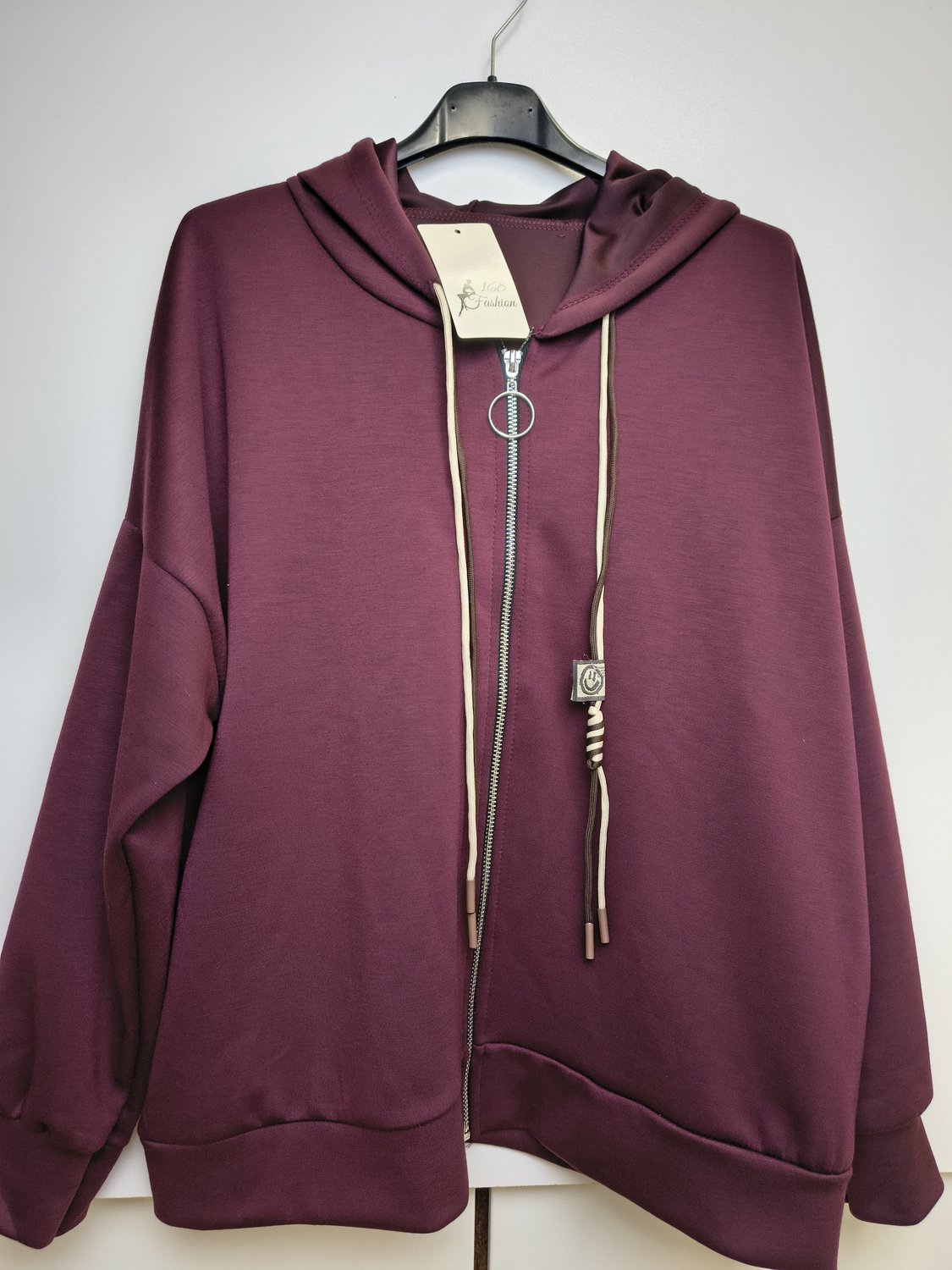 Sportief chique dames set Lotta-effen bordeaux rood-huispak-Maat M/L
