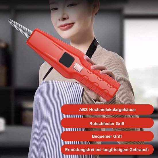 OKWISH Plukmachine - Pluimveeverwijderaar - Efficiënt & Makkelijk Schoonmaken - Voor Keuken & Boerderij - Voor Kip Eend En Gans - 270 X 60 Mm - Rood van OKWISH — afbeelding 2