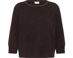 Kaffe KAselly Pullover Dames Trui - Fudge Melange