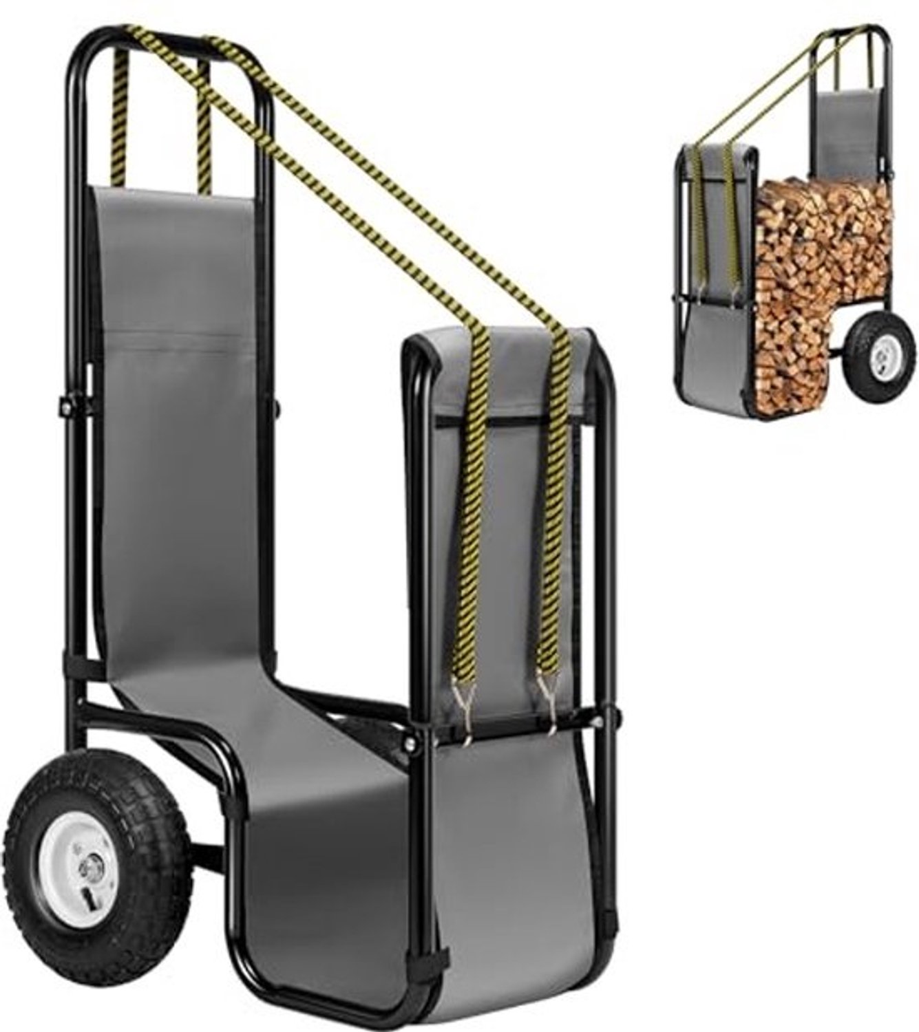 Heavy duty houtkar - Met rubberen wielen voor het vervoeren van brandhout