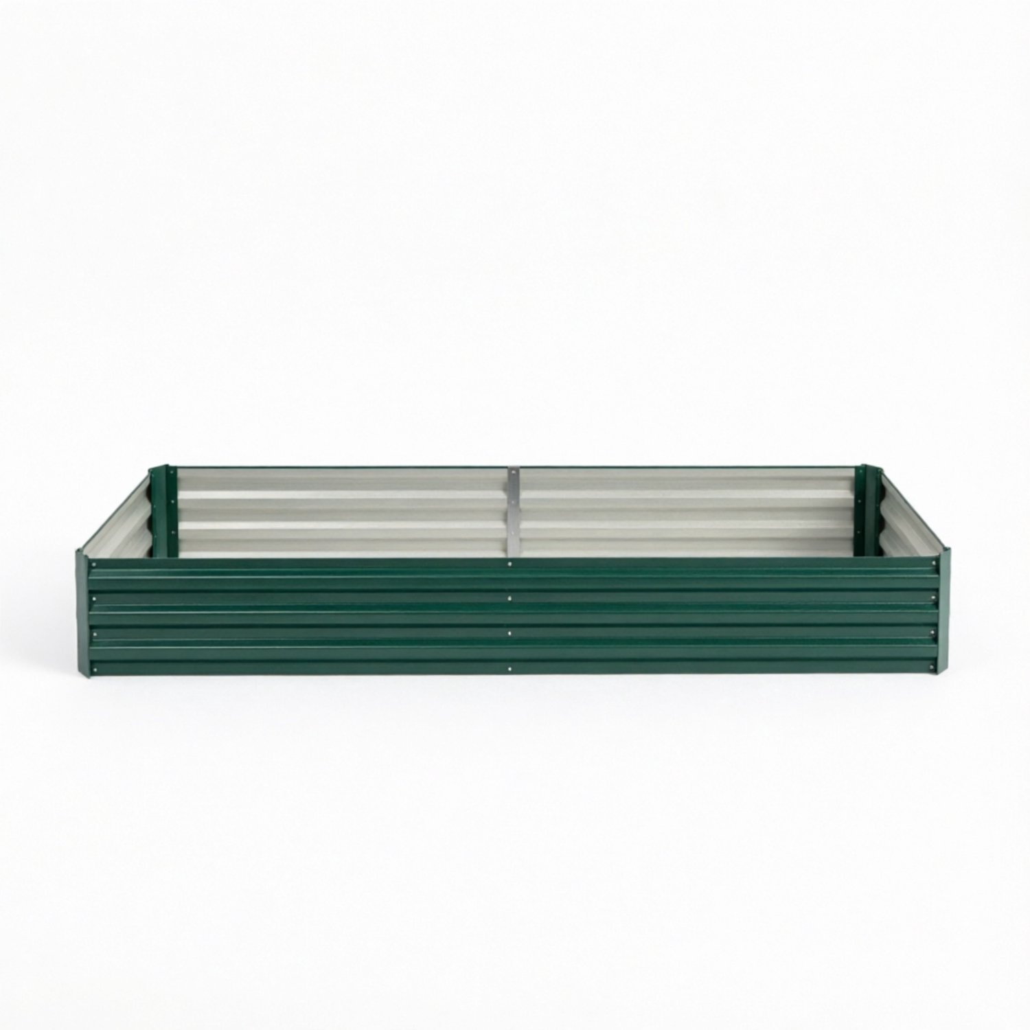 SONNENH Metalen moestuinbak - Open bodem - 241 x 90,5 x 30 cm - Donkergroen