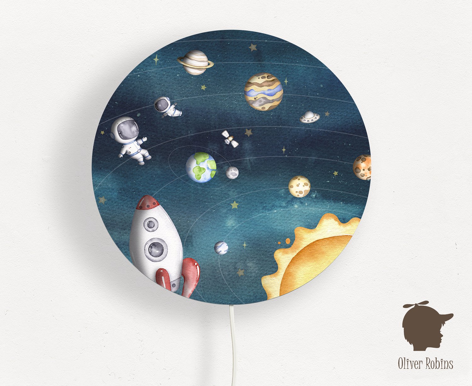 Wandlamp rond Space Joy Oliver Robins-sfeerverlichting-space-ruimte-kinderkamer-wandverlichting