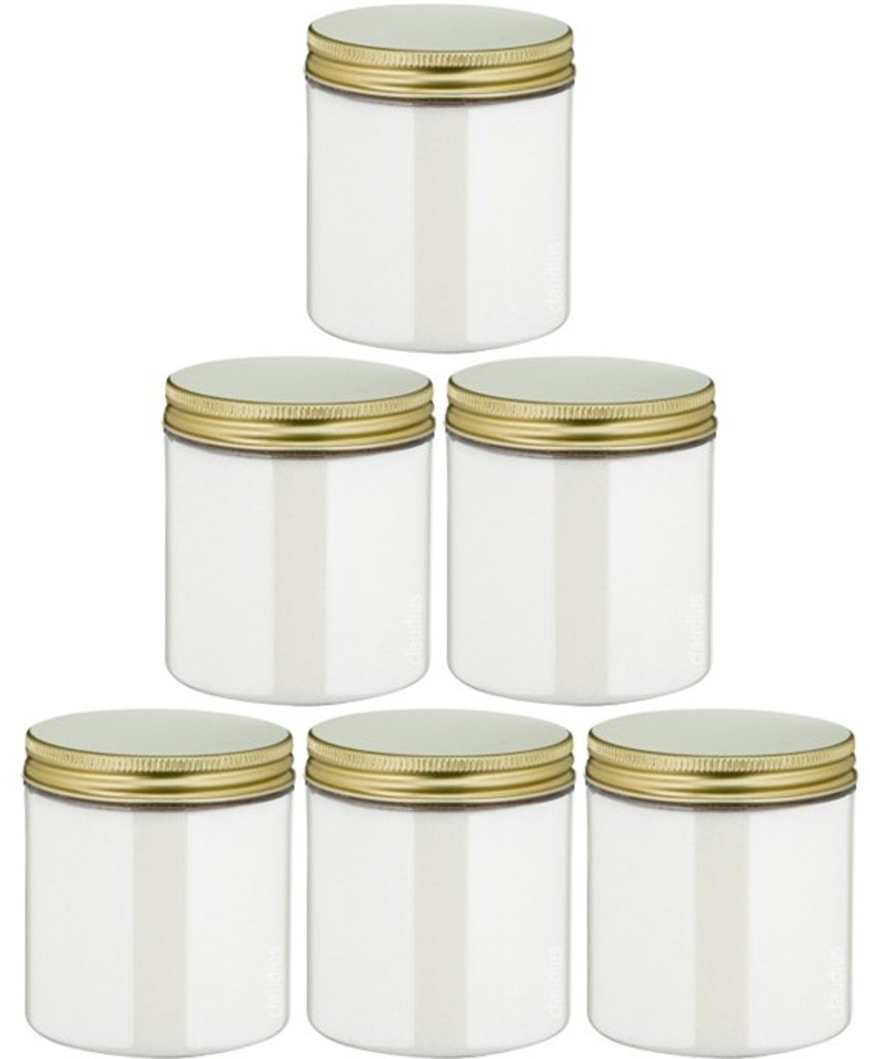Claudius Scrubzout White Lotus - 300 gram - Pot met gouden deksel - set van 6 stuks - Hydraterende Lichaamsscrub - Body Scrub