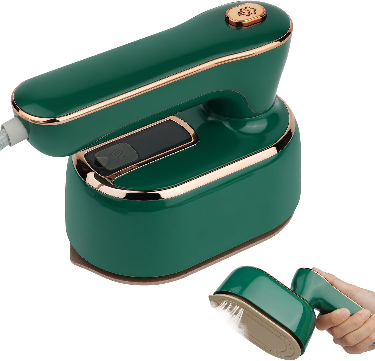 Mini Stoomstrijkijzer - Groene Kleur - Opvouwbaar en Draagbaar - Met 100 ml Watertank - Voor Thuis en Onderweg