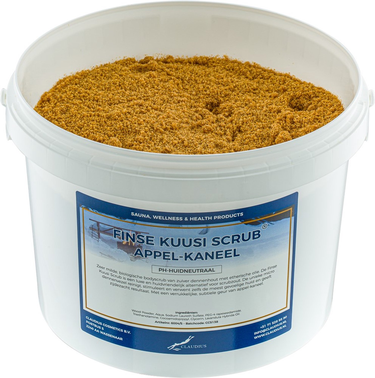 Claudius Kuusi Scrub Appel-Kaneel 1 liter - Hydraterende Lichaamsscrub - Body Scrub