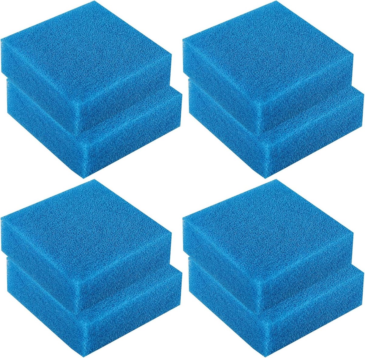 SnelShoppen - 8 stuks Filterspons 95x95x45mm voor Aquarium, Ruwe Filterspons, 70PPI Hoge Dichtheid, Herbruikbaar en Gemakkelijk te Reinigen