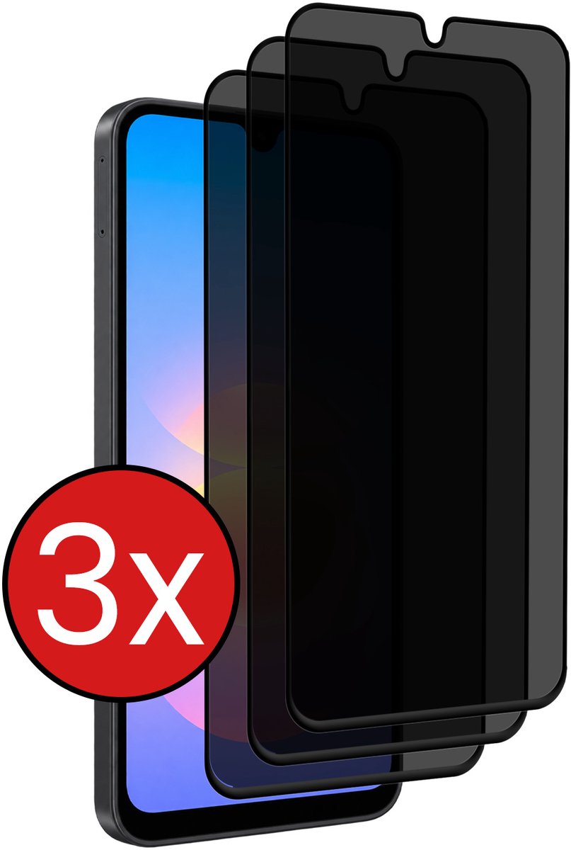 Screenprotector - 3 Stuks - Geschikt voor Samsung Galaxy A18 - Privacy Filter - Beschermglas - Gehard Glas - Tempered Glass - Screen Protector