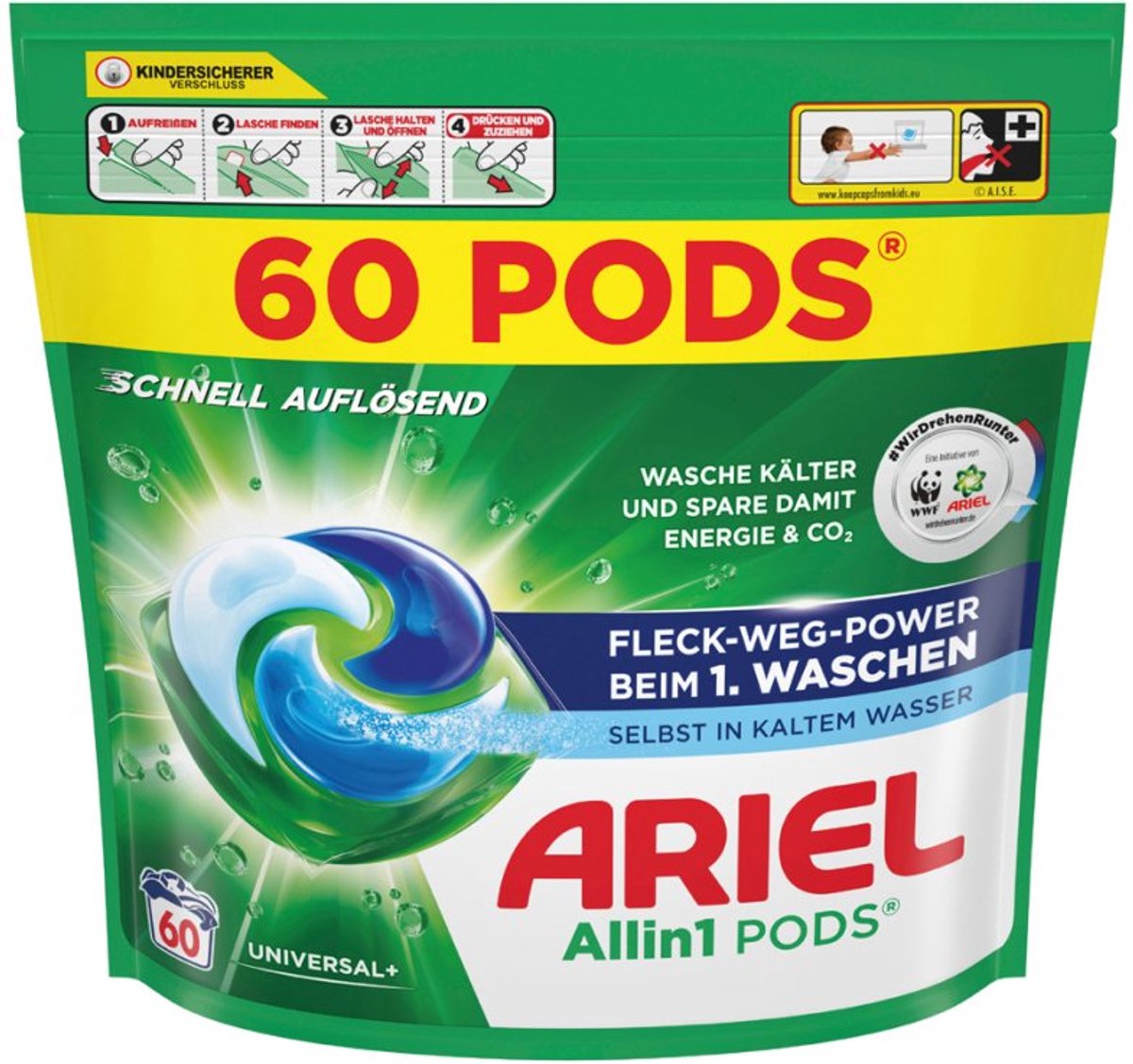 ARIEL All-in-1 Pods wasmiddel, Universal+, 60 stuks