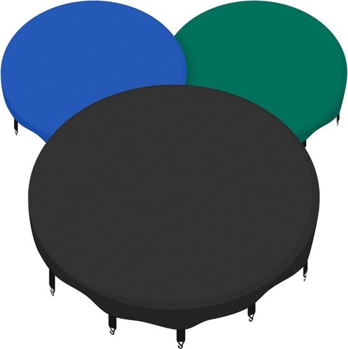 Trampoline-afdekzeil - Regenhoes en beschermzeil - Voor trampolinebescherming - Eenvoudig te bevestigen - 305 cm - Blauw