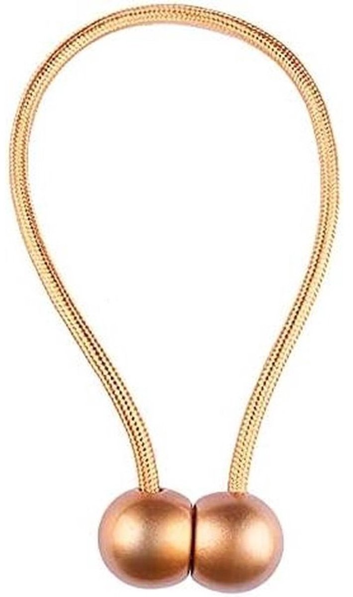 Gordijnclip - Gordijnbevestiging - Touw - Raambekleding - Stukken - Magnetische - Sluiting - 47 cm - Lengte - Houtkleurig