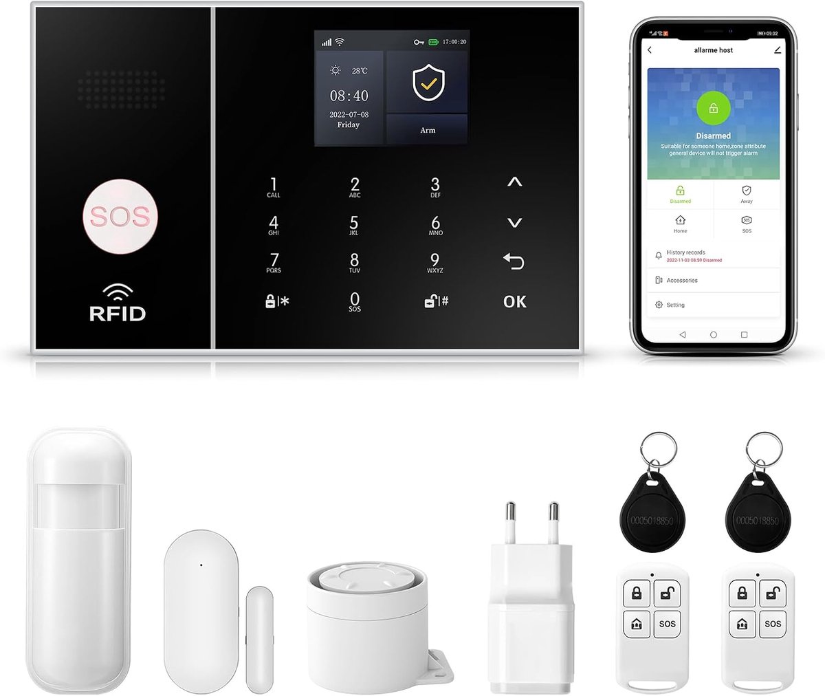 Draadloos alarmsysteem - 4G met app - Bewegingssensor - Bedienbaar via smartphone - ShopVlot