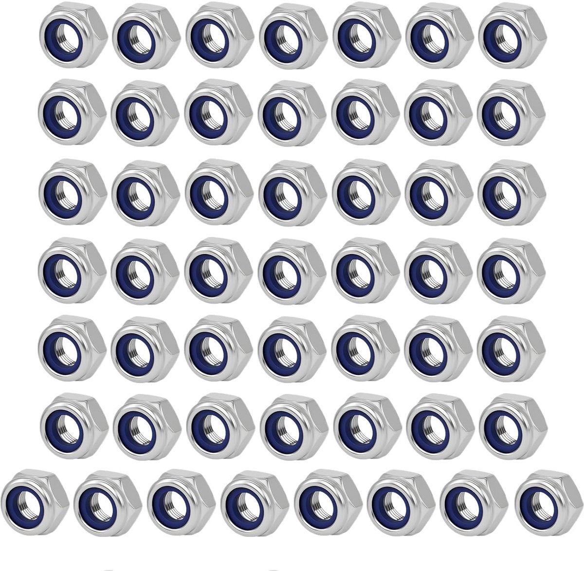 50pcs Metric Hex Nuts M3 Standard A2 V2A Nuts Lock Nuts Din985 Stainless Steel Self Locking Nuts Stop Nuts Screw Nuts - ShopVlot
