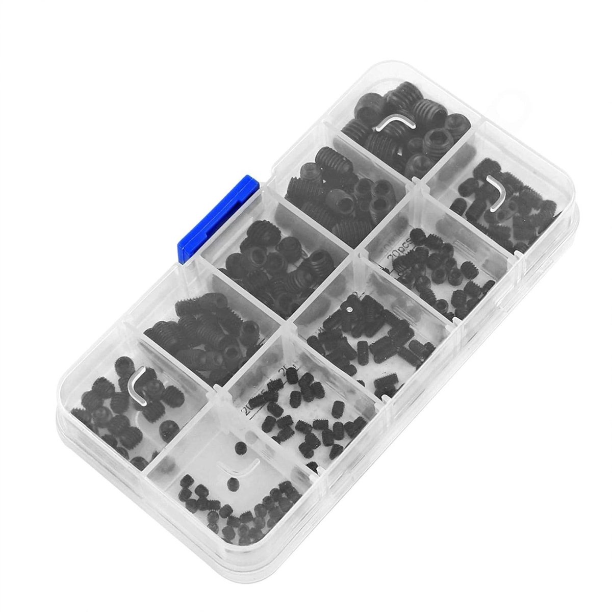 Assortiment van 240 zwarte inbusschroeven van legeringstaal, inclusief M3, M4, M5, M6 en M8 met handige opbergdoos