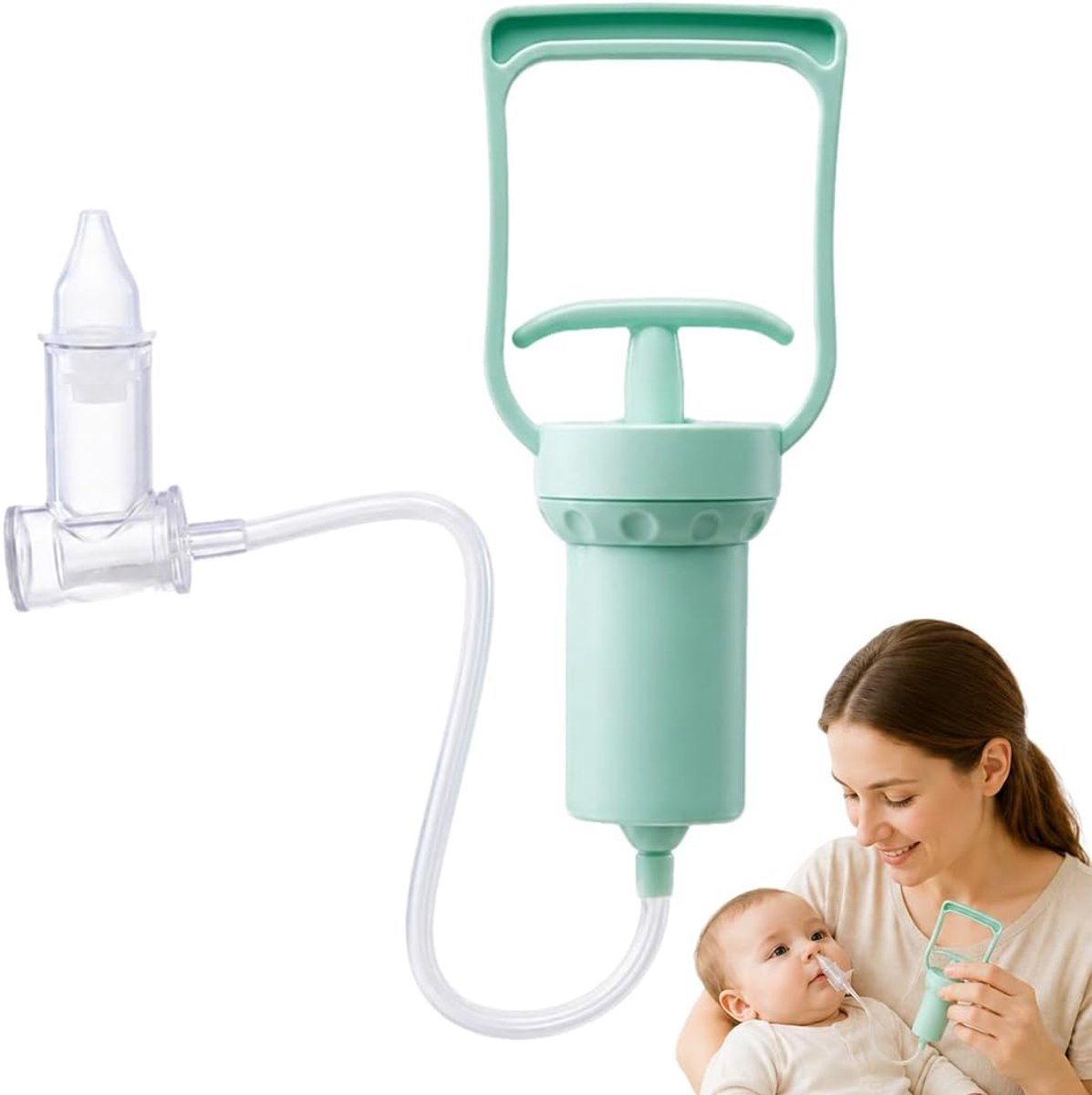 Baby neus aspirator - handbediend - siliconen - veilig en effectief voor lichte verstoppingen - ShopVlot