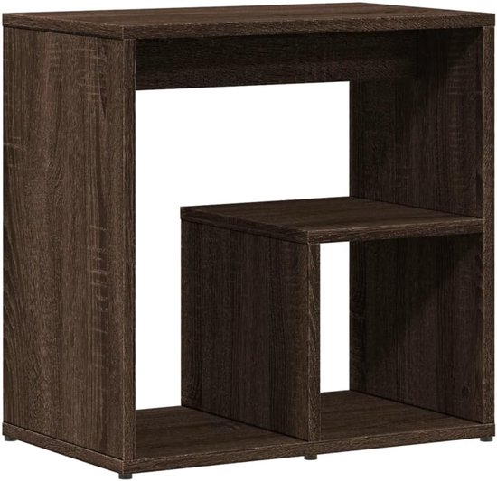 Bijzettafels 2 stuks. Bruin eiken 50x30x50 cm houtmateriaal met robuust tafelblad en voldoende opbergruimte voor woonkamer — afbeelding 5