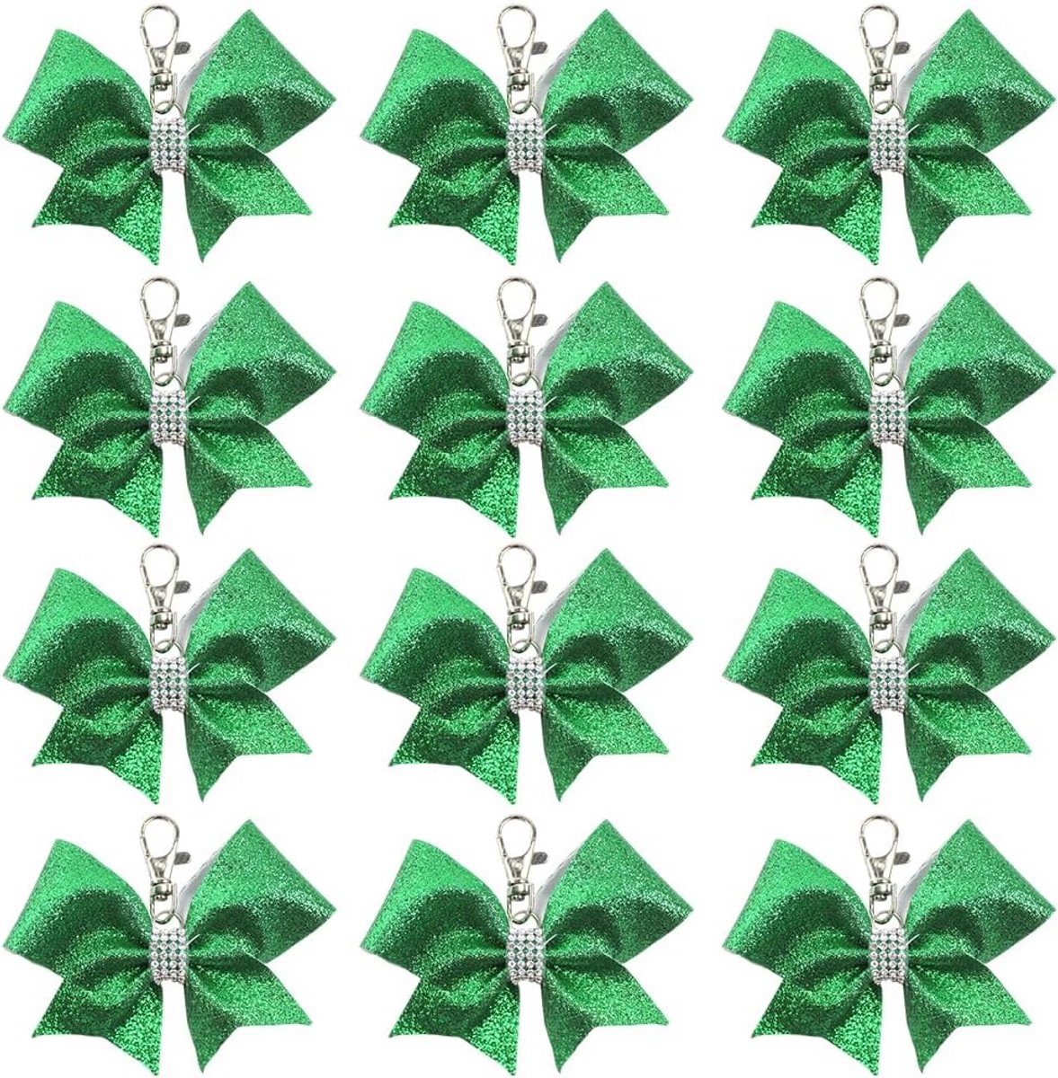 Cheer Bow Key Chains Cheer Band Rhinestone Glitter Cheer Leader Keychains Cheer Lead Bag Backpack - ShopVlot