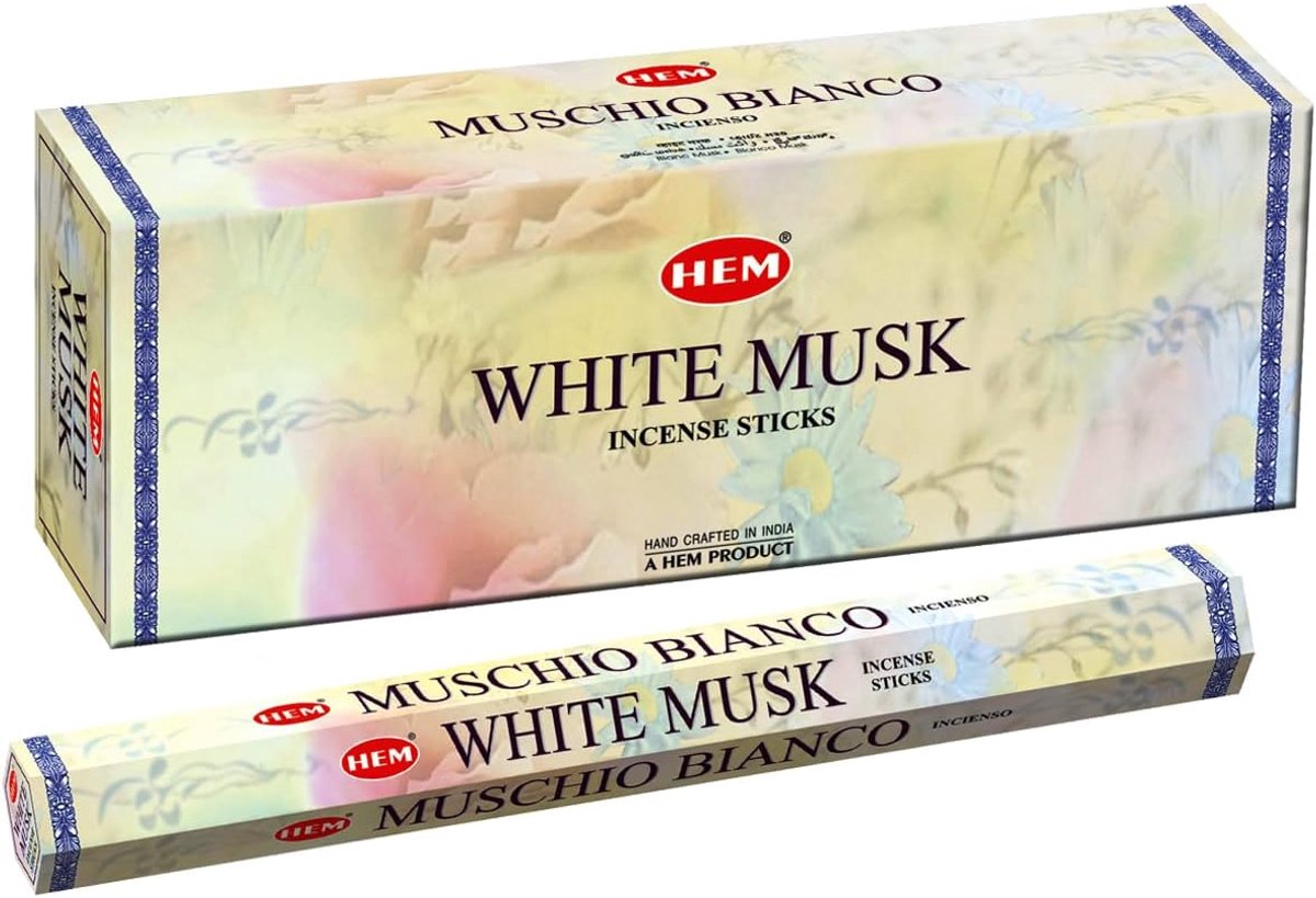 HEM White musk incense sticks (20 pieces) – box of 6 pieces - ShopVlot