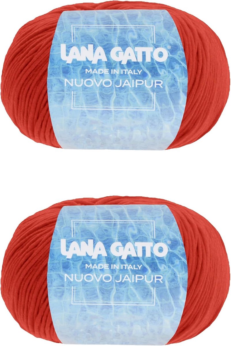 Cotton balls for knitting and crocheting,Nuovo Jaipur line by Lana Gatto, 2 balls of 200 meters, 100 g cotton (root - ShopVlot