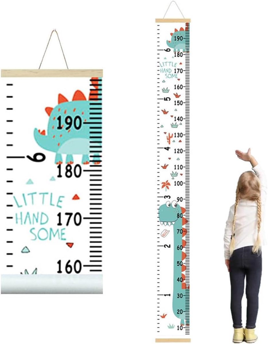 Muurgravure voor kinderen - afneembare hoogteliniaal 20 x 200 cm - dierenmuursticker - decoratie voor kinderkamer - ShopVlot
