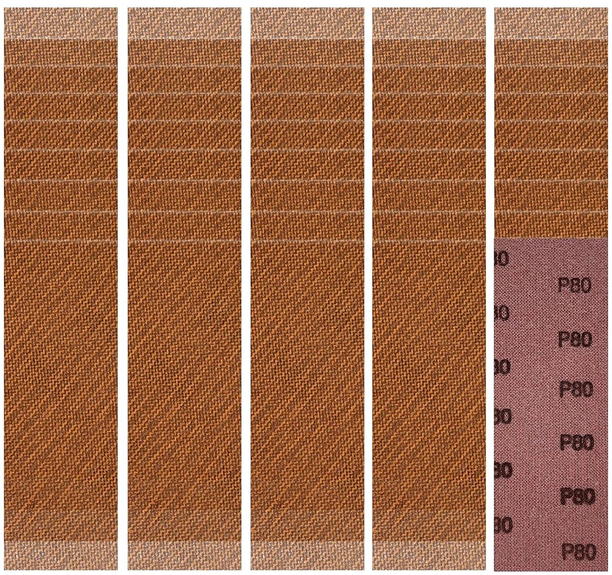 Pack of 30 80 x 230 mm Professional Sanding Grate 60/80/120/180/240/320 for Hand Grinding, Orbital Sander and Hand - ShopVlot