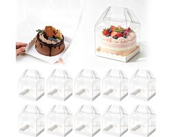 LANSKYLAN 12 Stück transparante Kuchenboxen 4 Zoll - ShopVlot