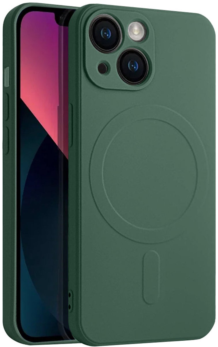 Casify Siliconen Hoesje geschikt voor MagSafe iPhone 13 Mini Hoesje - Legergroen