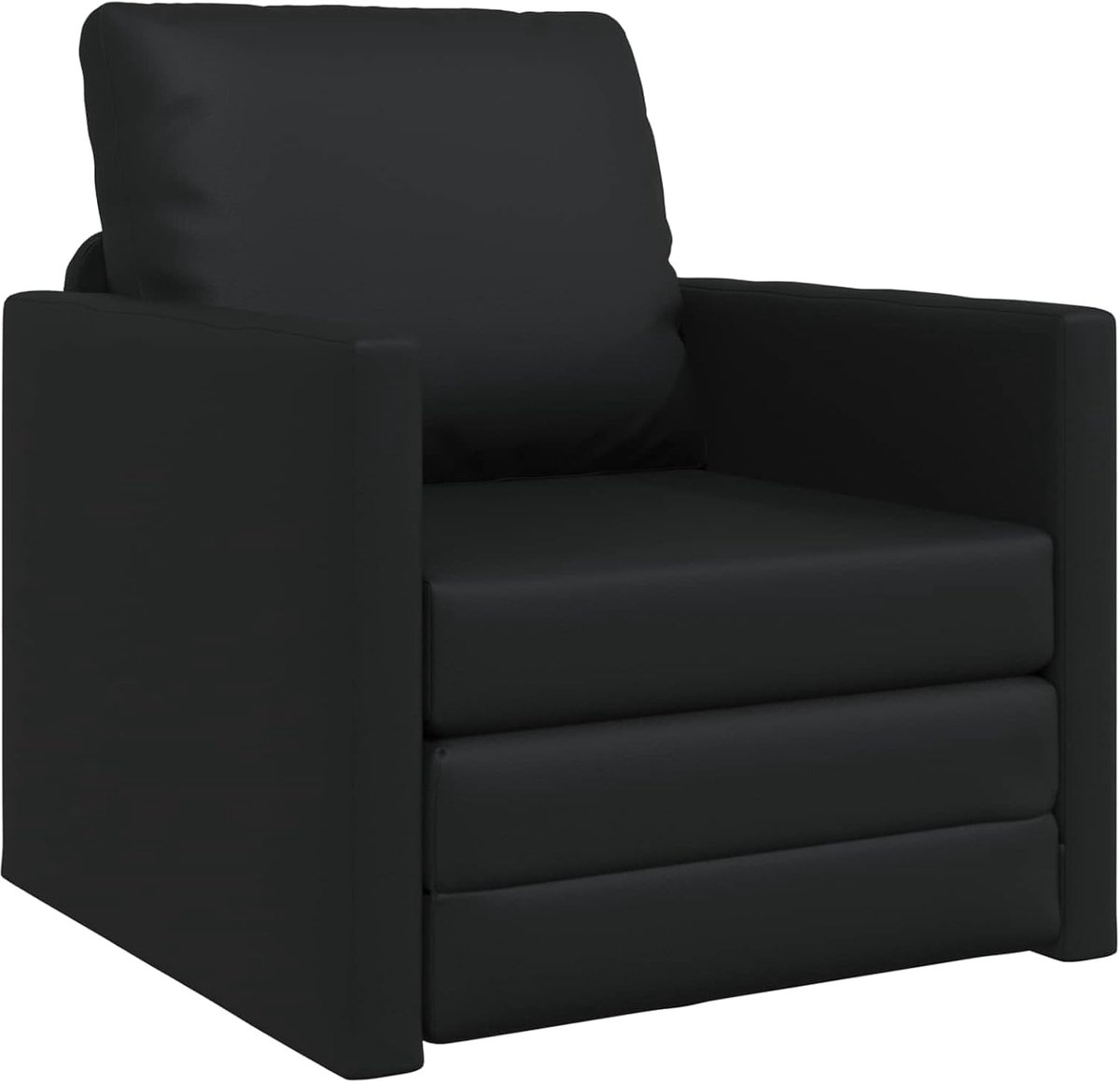 Zwart, 74 x 77 x 81 cm, kunstleer
