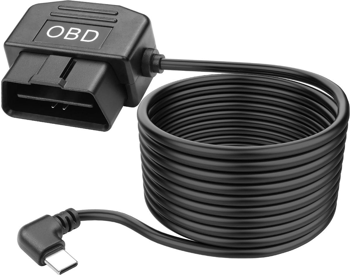 MEIRIYFA OBD Power Cable for Dashcam, OBD OBD2 to Type C Adapter Hardwire Charging Cable with 24 Hours - ShopVlot