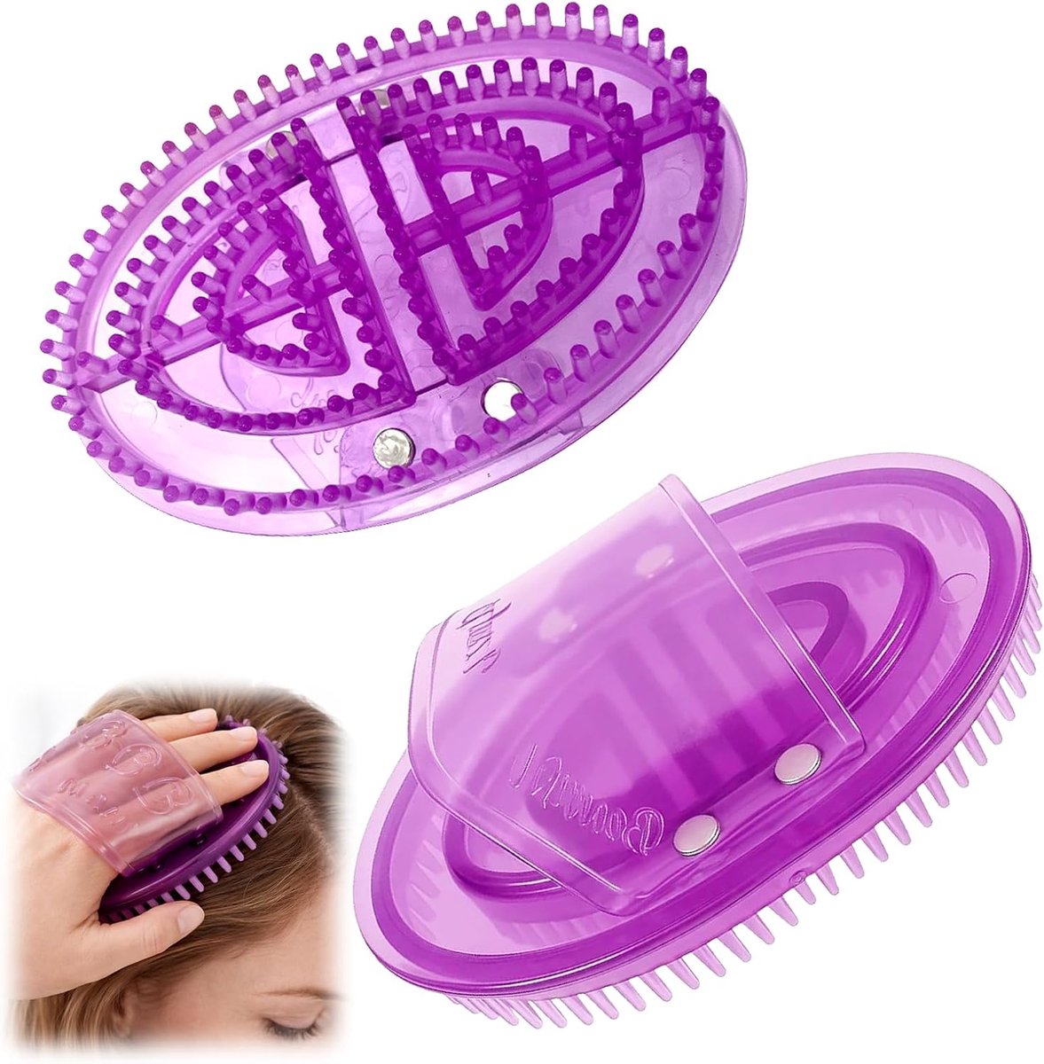 2 stuks massageborstel, silicone-achtige lichaamsborstel met ergonomische handgreep, handschrobber voor ontspanning - ShopVlot