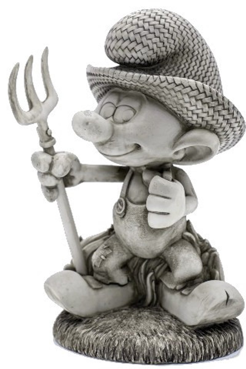 Boerensmurf - Tuinbeeld / Tuinsmurf - De smurfen - Lichtgewicht - 30 cm