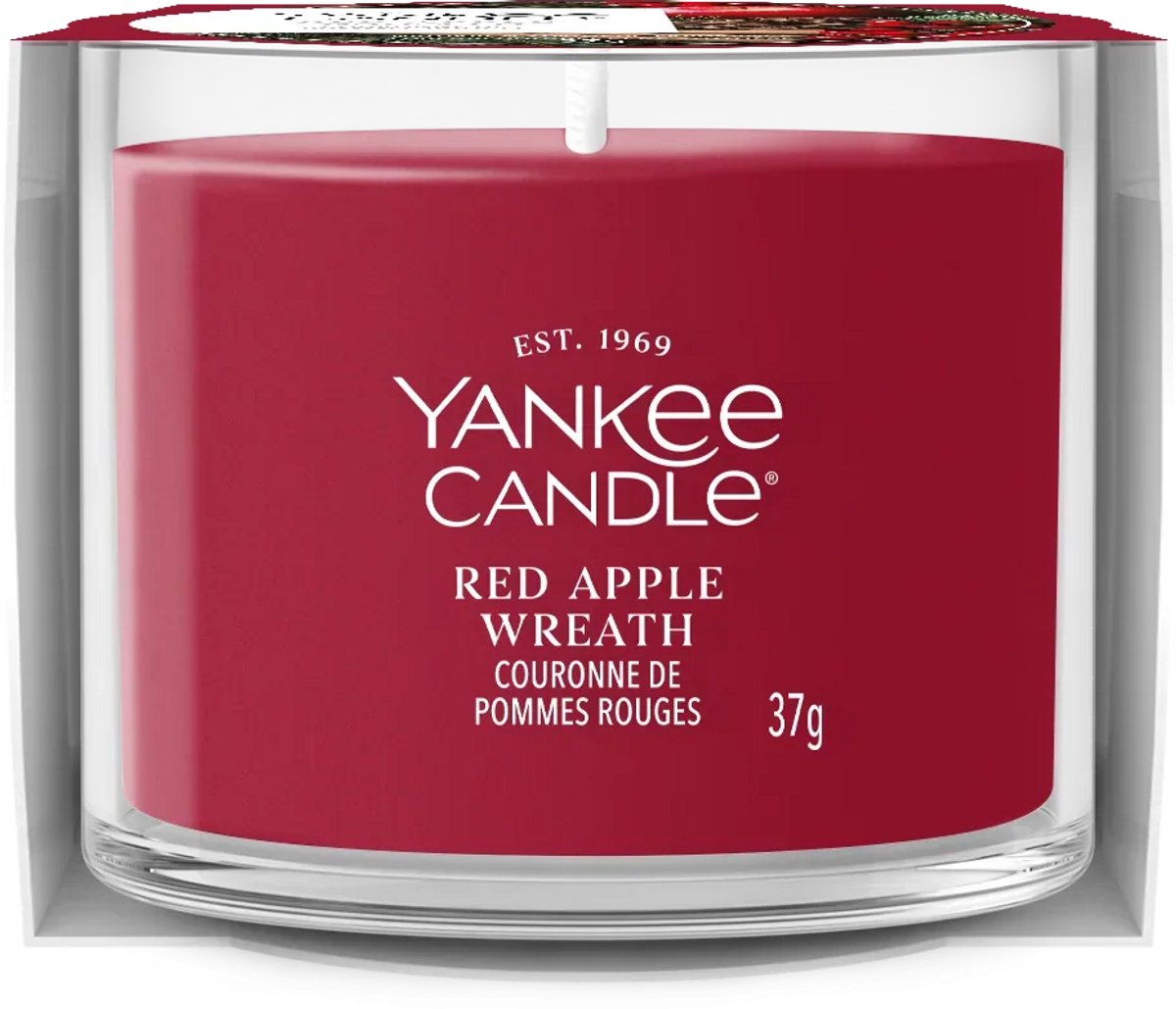 Yankee Candle Red Apple Wreath - Mini Filled Votive - 10 branduren Rood