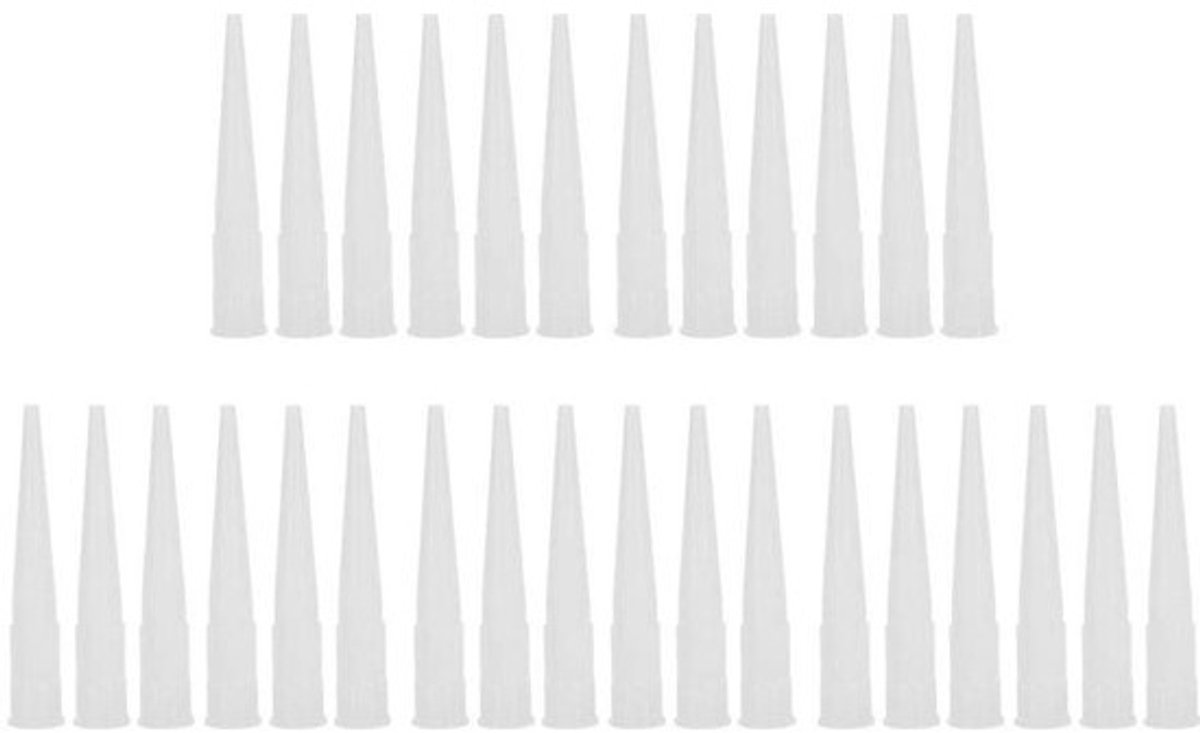 Set kitmondstukken - Lijmnozzles - Kit aanbrengen - Uniforme vulling - 30 stuks - Transparant