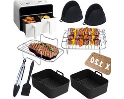 Dual Zone heteluchtfriteuse-accessoireset - 9-delig - voor AF400EU AF300EU 7.6L-9.5L en andere Dual Zone-luchtfriteuses