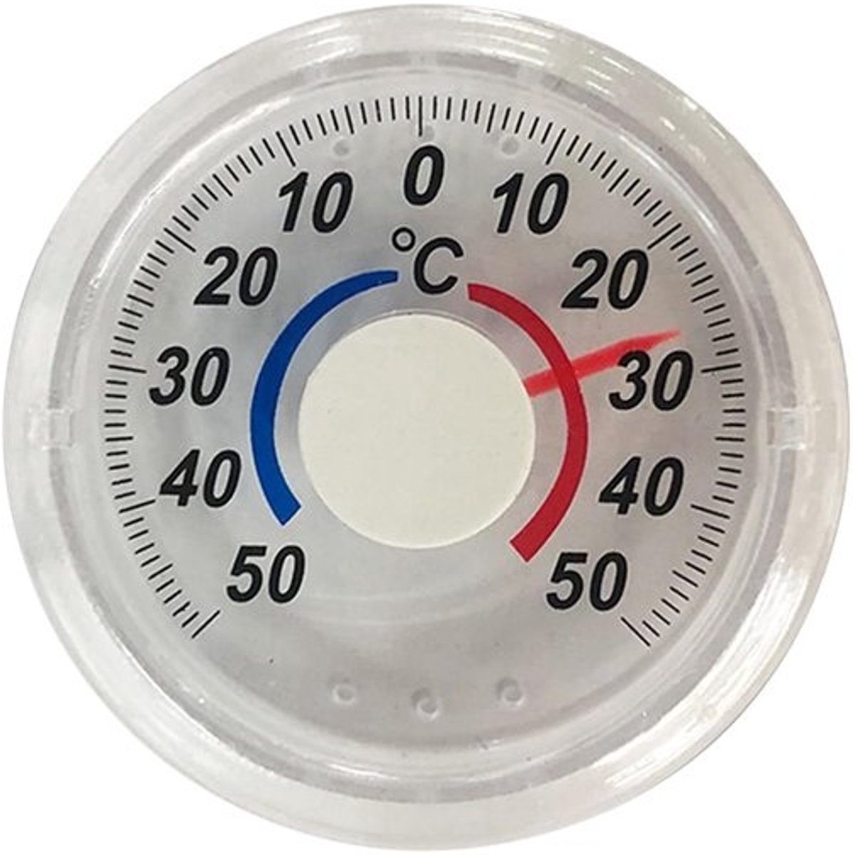 Analoge thermometer - Weer - buitenmeter - Temperatuur meten - Zelfklevend - 7 x 7.5 cm - Wit