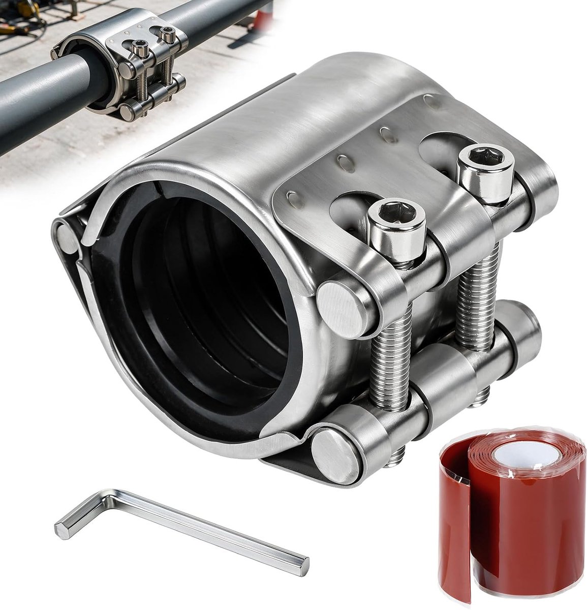 Reparatieklem 41-44 mm - 304 roestvrij staal - lekafdichting - ideaal voor tijdelijke buisreparaties - ShopVlot