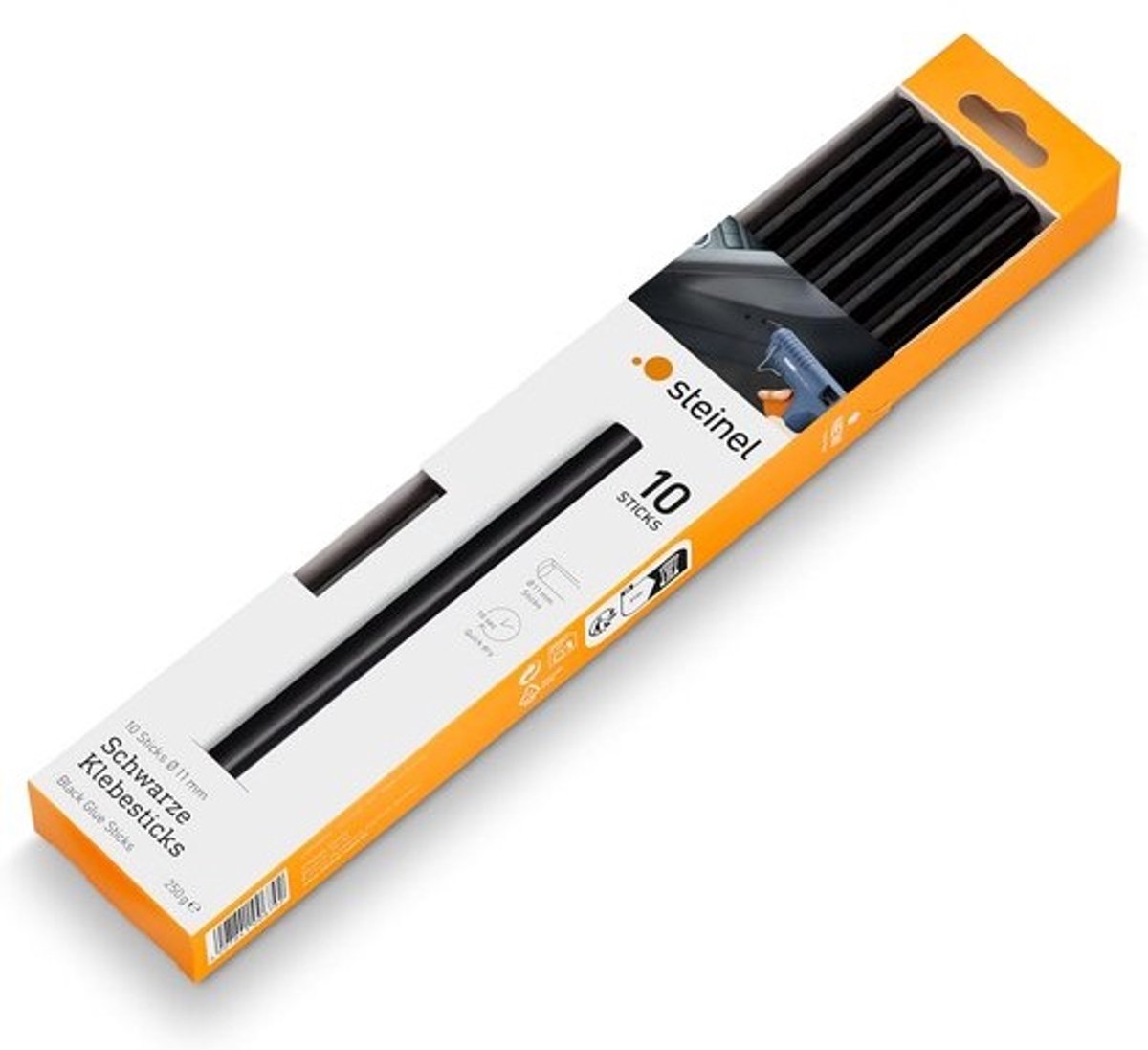 Zwarte lijmsticks 11mm - universele smeltlijm voor donkere materialen