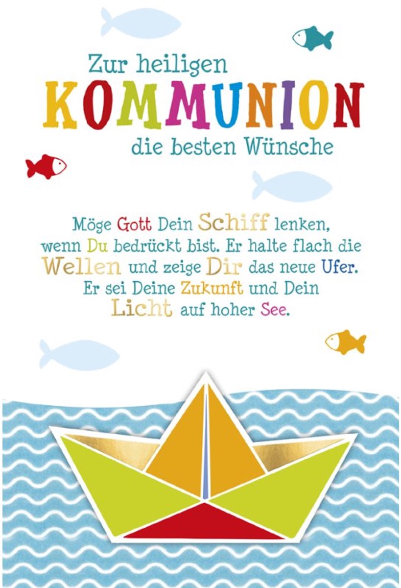 SUSY CARD communiekaart Scheepje, 115×170 mm, rood, gefolieerd