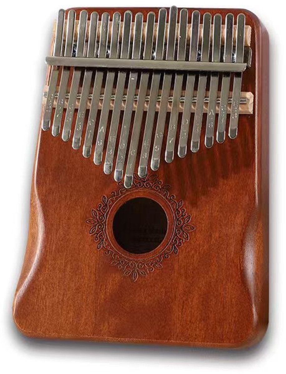 Kalimba Duimpiano 17 Tonen- met Muziekboek en Accessoires- Bloem