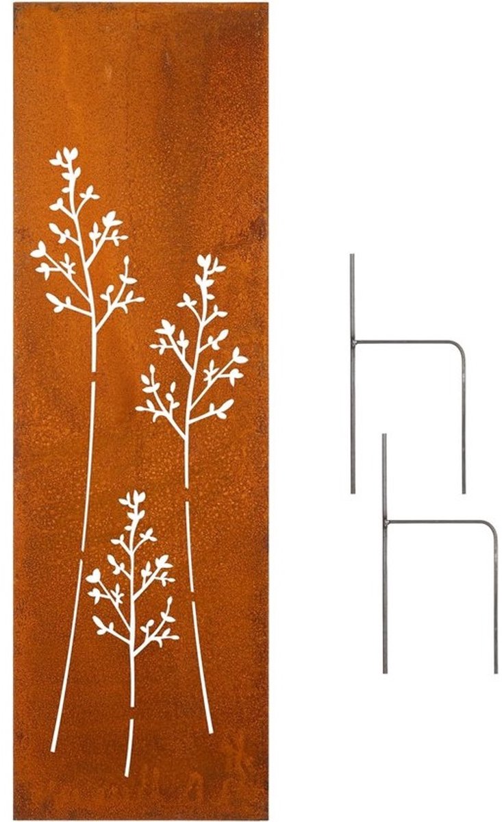 Tuinscherm - privacywand - tuindecoratie - uniek roestdesign - 160x50 cm - roestbruin