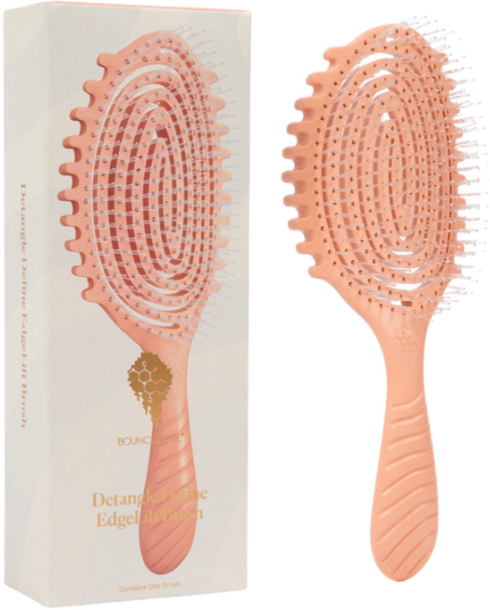 Bounce Curl Detangle Define EdgeLift Brush -Coral