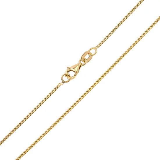 Fijne 585 geelgouden panterketting met karabijnsluiting.