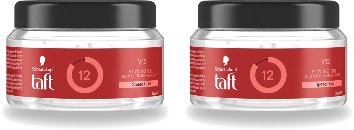 2 x Taft - V12 - Styling Gel - Supersnelle fixatie - 250 ml - Voordeelverpakking - 2 stuks