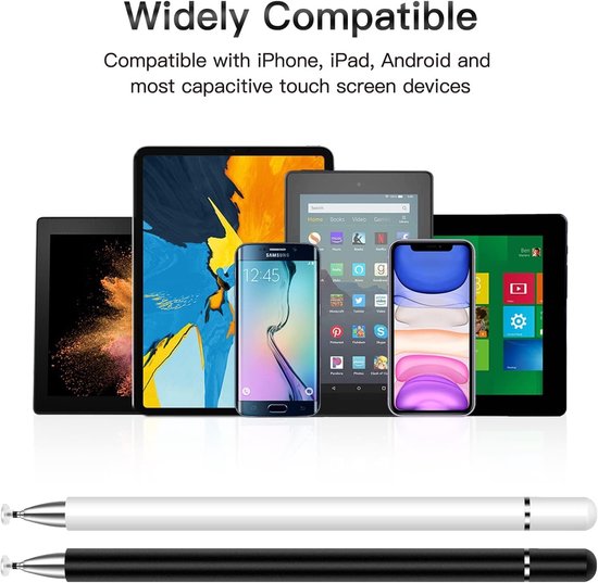 Stof hoofd tweekoppige capacitieve pen-mobiele telefoon tablet universeel-hoge gevoeligheid-magnetische zuigkap-wit-14,4 * 0,9 cm — afbeelding 2