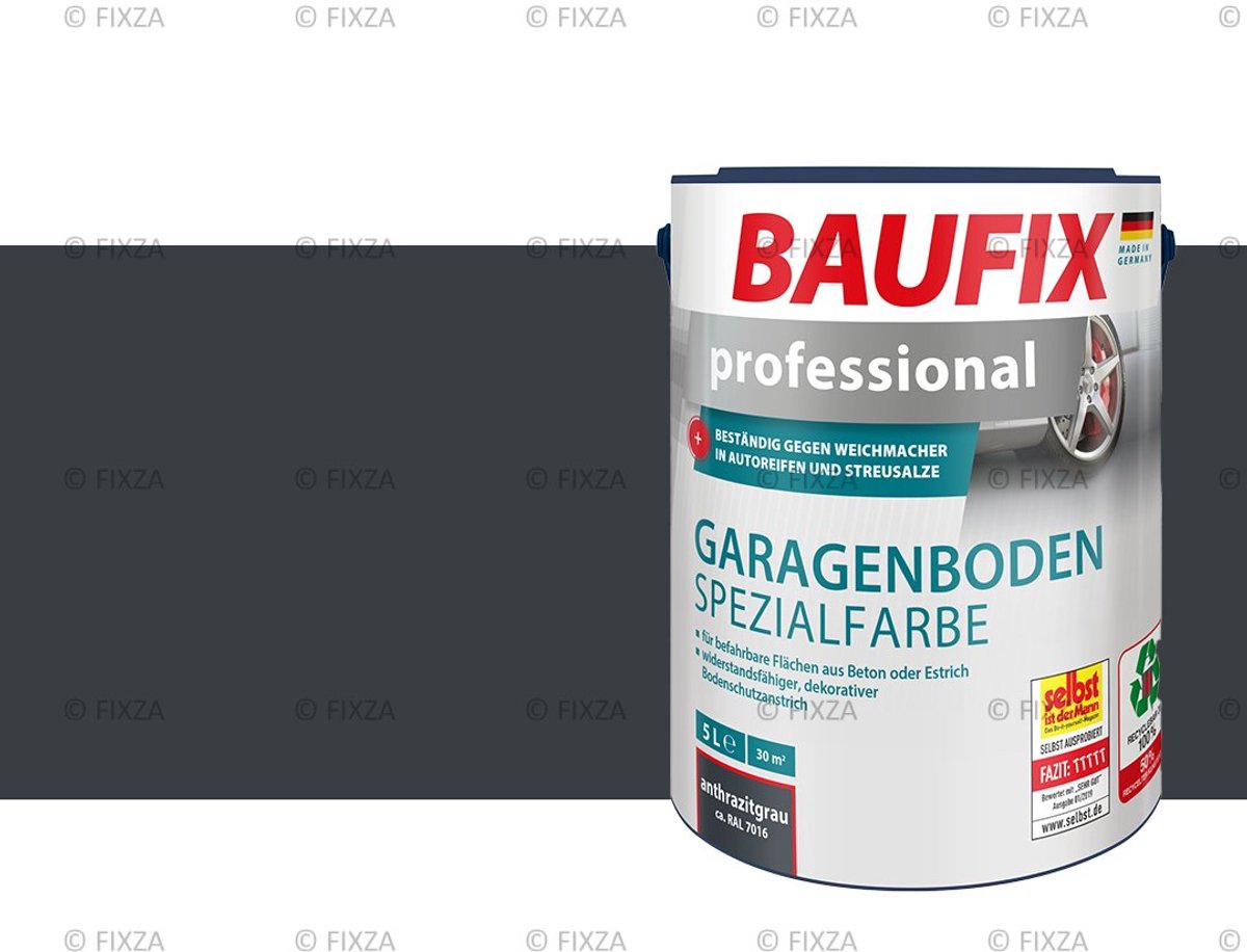 BAUFIX Garagevloer Verf – Antracietgrijs – Mat 5L – Slijtvaste Vloercoating voor Beton en Dekvloer – Chemisch- en Oliebestendig