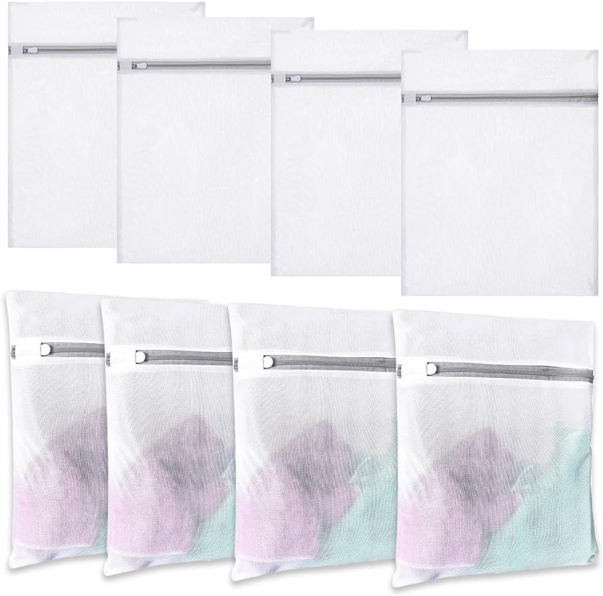 Waszakken voor de Wasmachine - Set van 8 Stuks - Ideaal voor Kleding, Ondergoed en Delicate Was - 40 x 30 cm