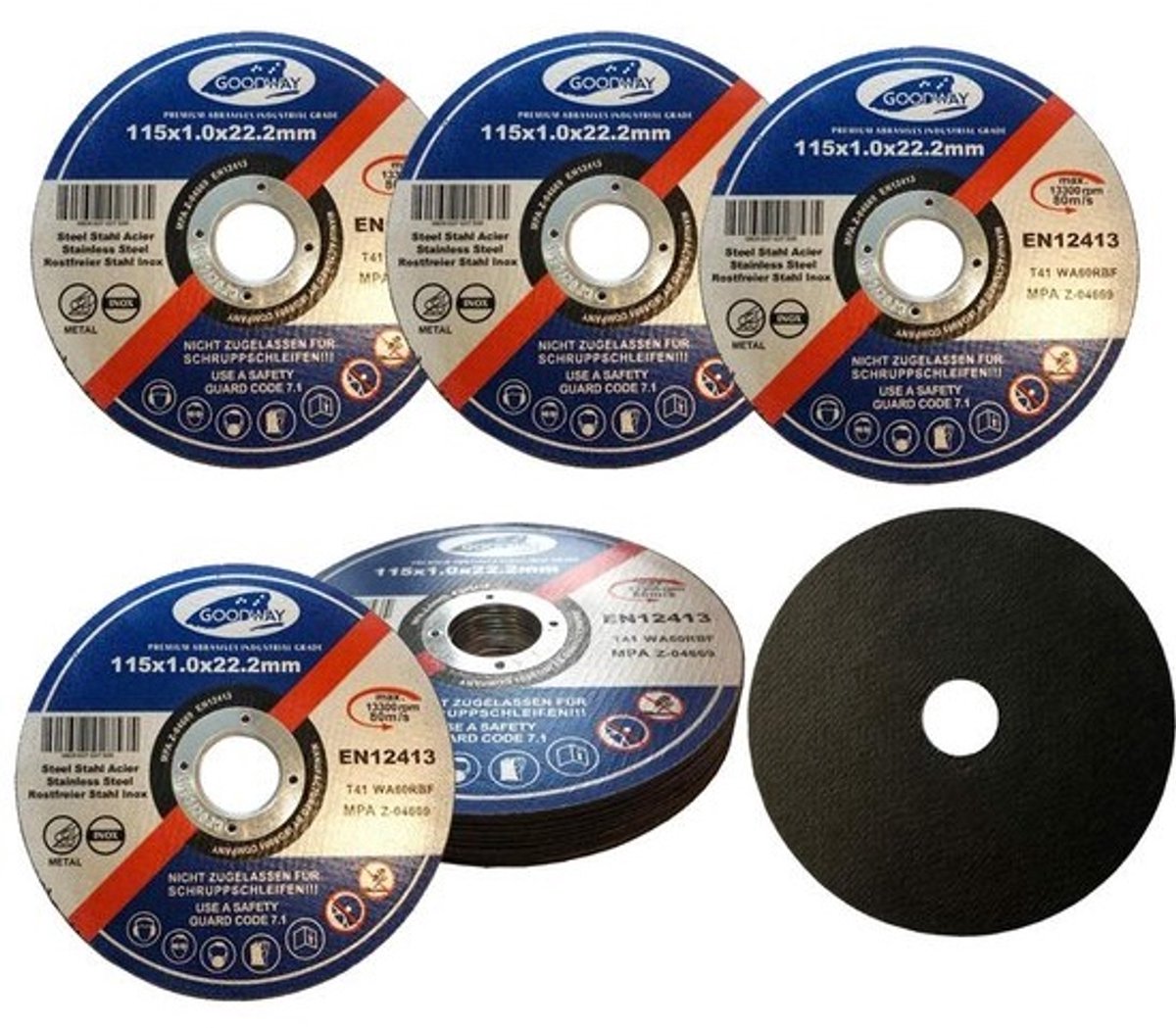 100x Doorslijpschijven Ø 115 mm x 1.0 mm - Dunne slijpschijf voor Inox & metaal