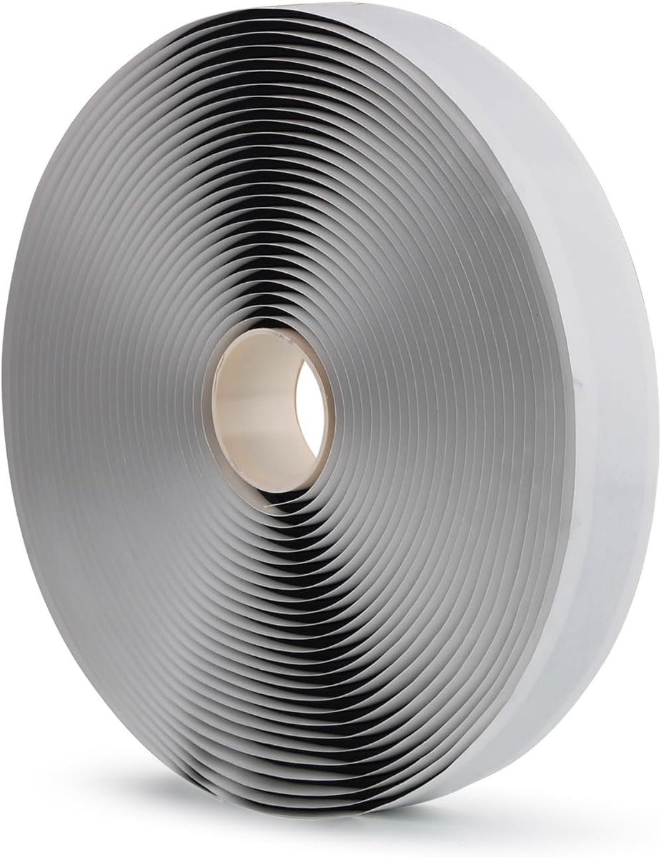 Butyl tape zwart, 19 mm x 10 m, zelfklevend, waterdicht, isolerend en veelzijdig toepasbaar
