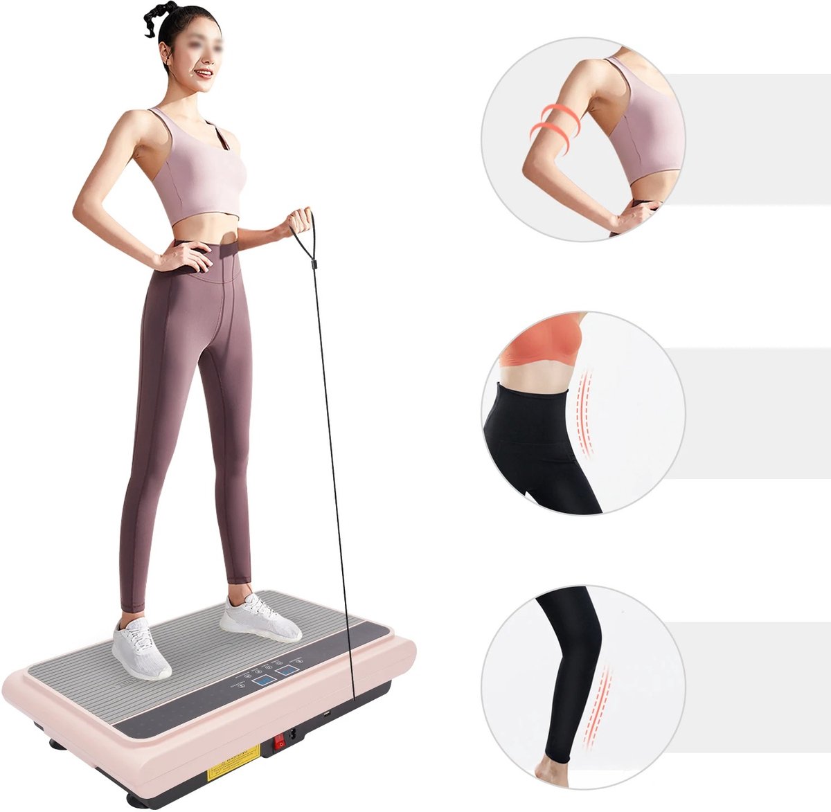 Chelsey-Store Vibratieplaat Fitnessapparaat - Volledige Lichaamstraining - Vibratieplatform met 99 Snelheidsniveaus - 120 Kilo Capaciteit - Met Afstandsbediening - 54x33x12 CM - Grijs