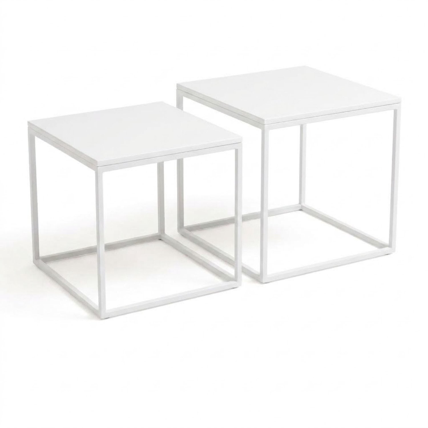 SCENA LIVING - Set van 2 vierkante salontafels in verschillende afmetingen, 50 x 50 x 50,5 cm